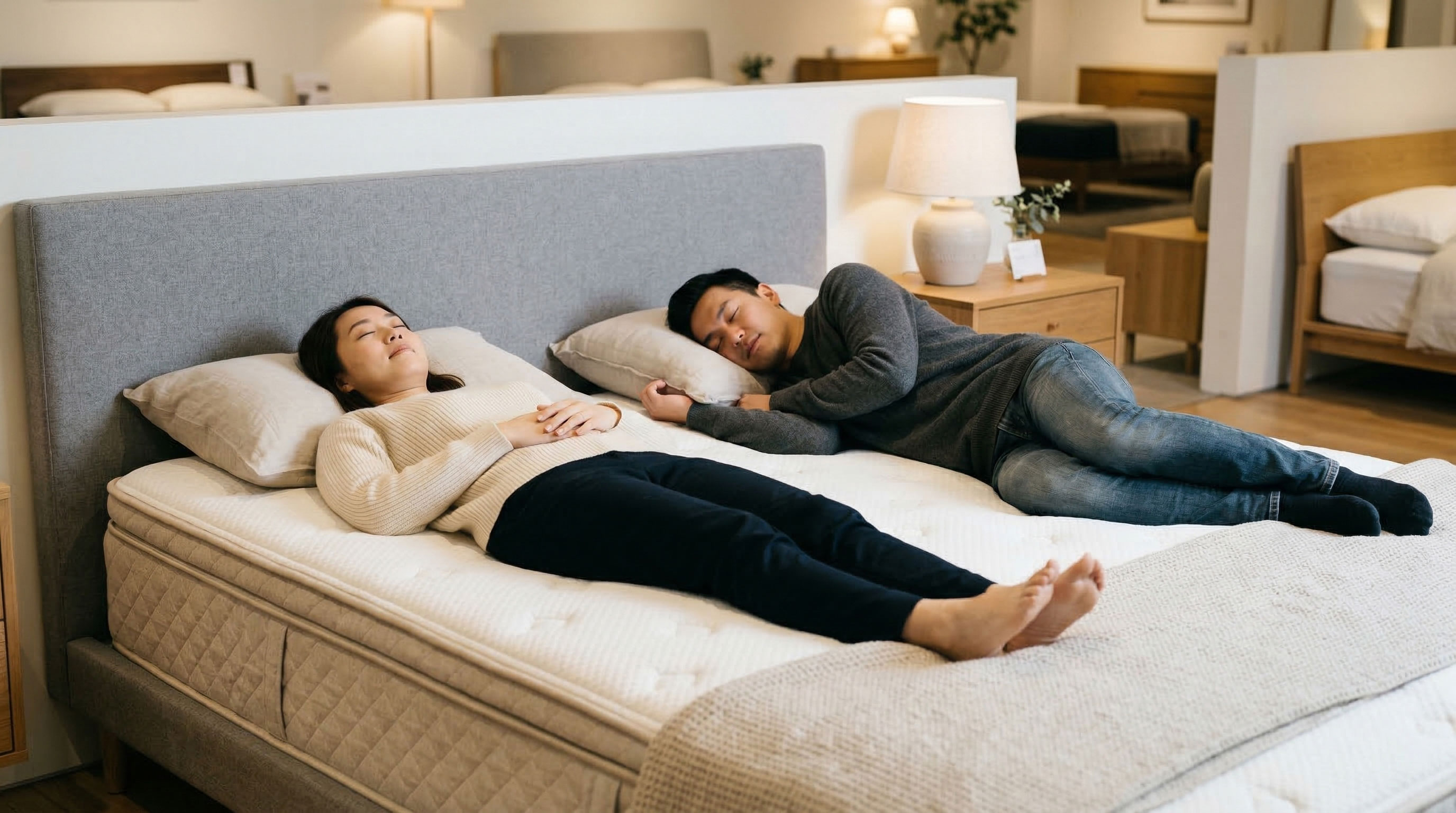 彈簧床正確試躺方式